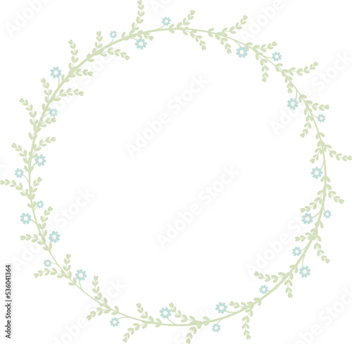 Wallpaper Mural minimal sweet pastel wreath flowers frame Torontodigital.ca