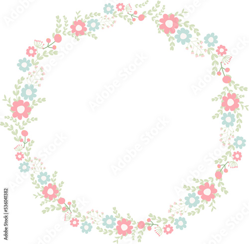 minimal sweet pastel wreath flowers frame