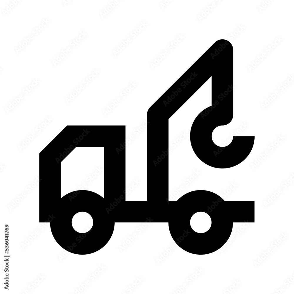 Crane Vehicle Flat Vector Icon Crane Vehicle Flat Vector Icon