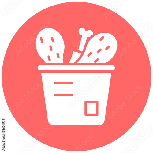 Chicken Bucket Icon Style