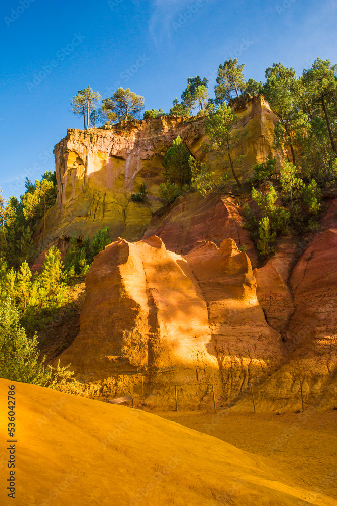 Colourful Ocher Trail in the French Provencal Colorado in Roussillon France