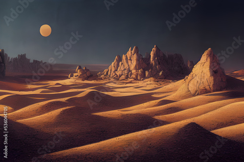 Rocky mountainous deserts. Arid badlands. Parched and dry. 