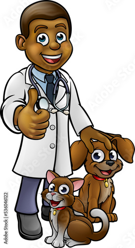 Vet Cartoon Character with ...