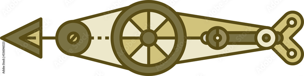 decorative arrow weapon steampunk style illustration