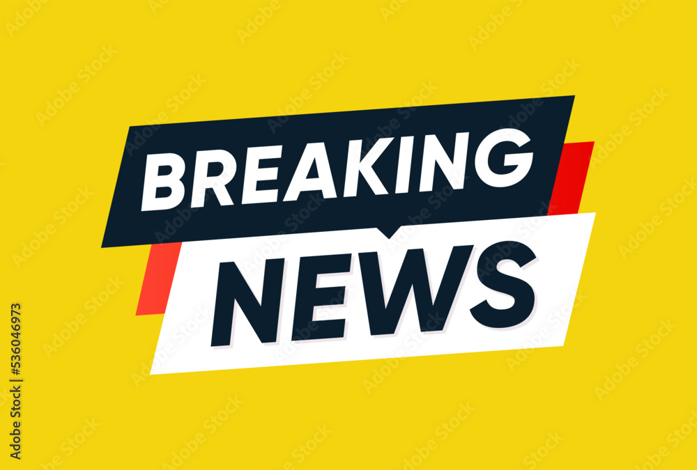 Breaking News, Banner template yellow background illustration vector design