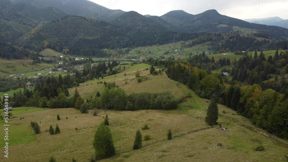 Aerial view of the autumn forest in Carpathian Mountains. Ukraine 4k footage Aerial view of the autumn forest in Carpathian Mountains. Ukraine 4k footage