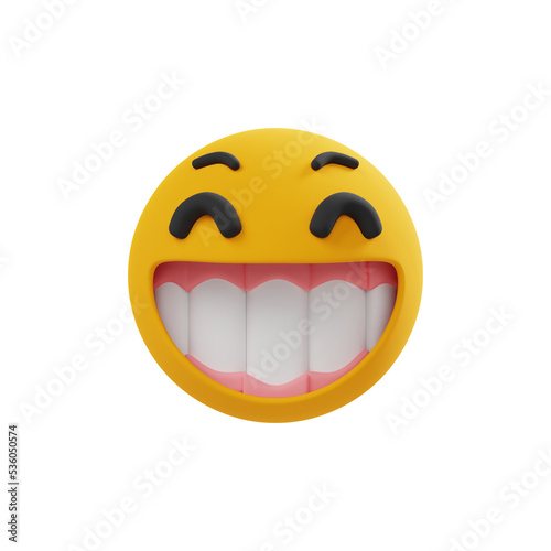 Beaming Face with Smiling Eyes 3d emoji