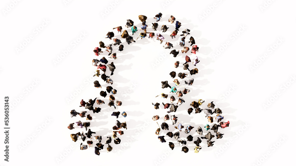 Concept or conceptual large gathering of people forming leo zodiac sign on white background. A 3d illustration symbol for esoteric, the mystic, the power of prediction of astrology Concept or conceptual large gathering of people forming leo zodiac sign on white background. A 3d illustration symbol for esoteric, the mystic, the power of prediction of astrology
