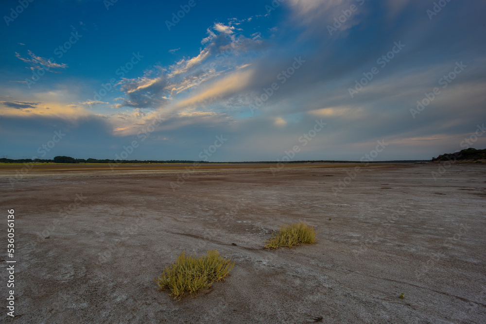 Φωτογραφία Saltpeter on the floor of a lagoon in a semi desert environment, La Pampa province, Patagonia, Argentina