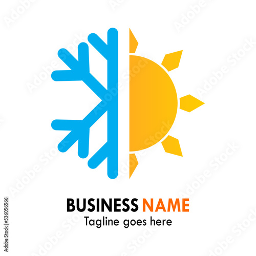 air con icon, hot and cold temperature, vector illustration