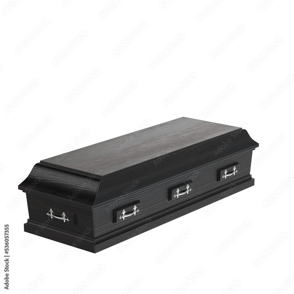 3d rendering illustration of a closed coffin