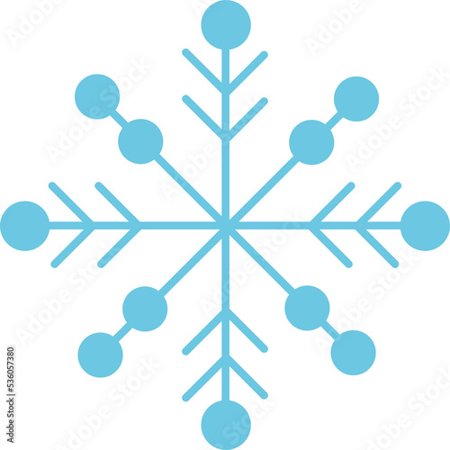 Blue snowflake on a transparent background