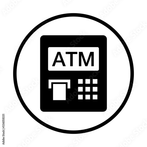 Round ATM icon. Bank ATM. Vector.