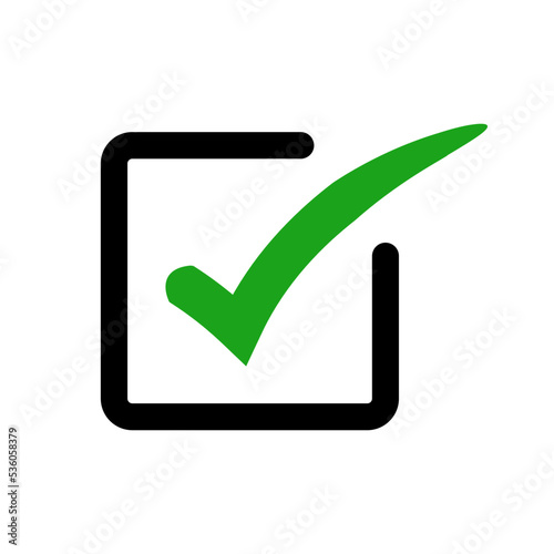 Emphasis check mark check box. Vector.
