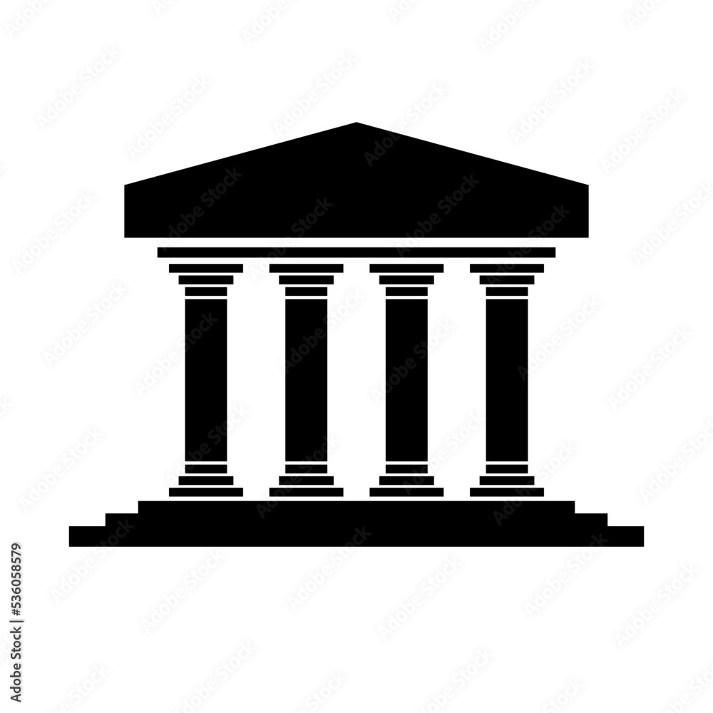 Temple silhouette icon. Ancient Greece. Vector. - obrazy, fototapety, plakaty 