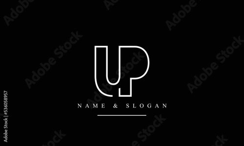 UP, PU, U, P abstract letters logo monogram