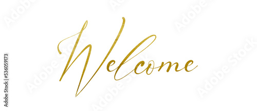 welcome text on white background 