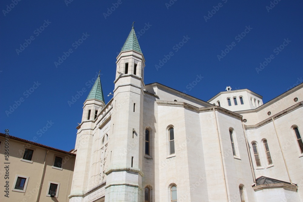 Fototapeta premium Italy, Umbria: Foreshortening of Basilica of Saint Rita da Cascia.