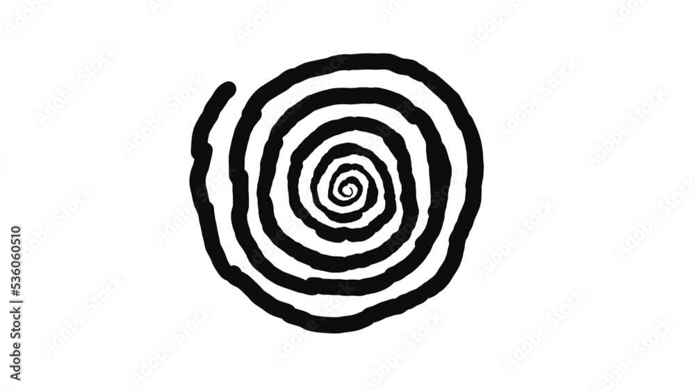 Filling the screen with a black expanding spot and a spiral Filling the screen with a black expanding spot and a spiral