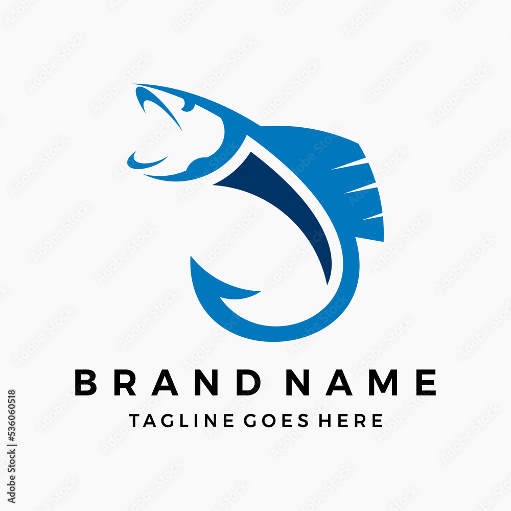Fishing bass logo design vector illustration Fishing bass logo design vector illustration