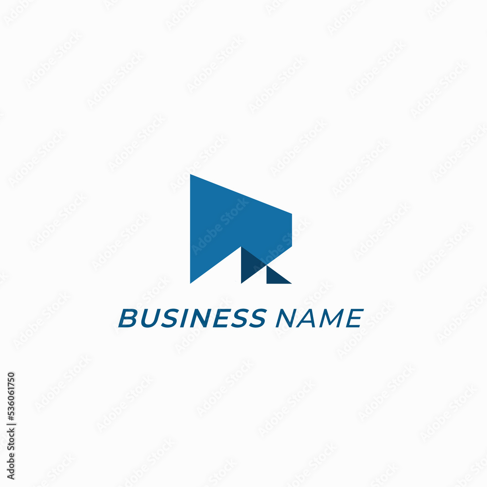 design logo creative letter R and mountain design logo creative letter R and mountain