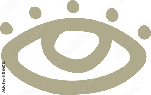 Abstract organic human eye shape illustration. Minimalistic liquid form face part, organic or geometric eyeball for modern abstract design or trendy fashion pattern