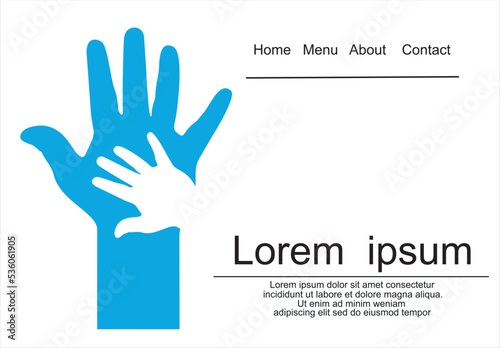 Vector cover two hands, help and solidarity