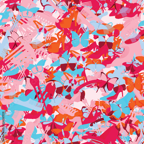 Background pattern abstract seamless design texture. Theme is about Monarch, clip, various, wildlife, Red Admiral