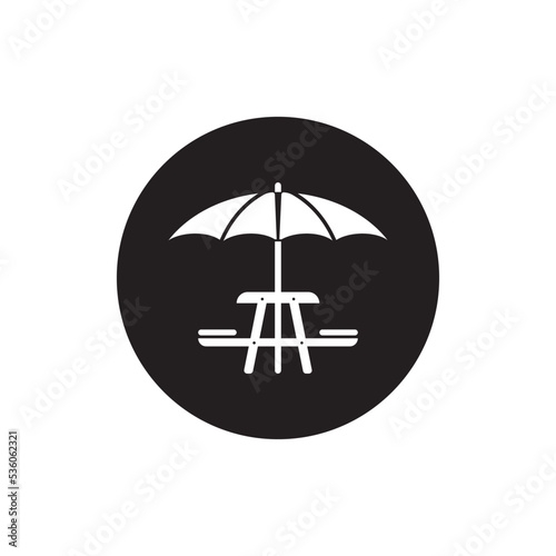 umbrella with picnic table icon