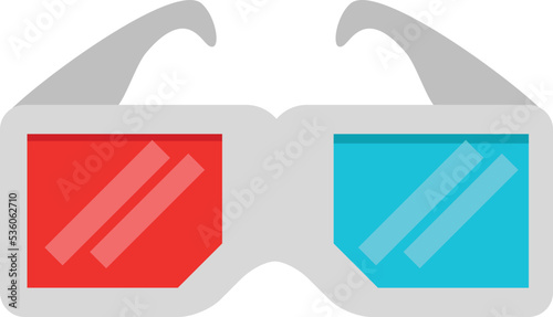 3d glasses, cinema glasses icon vector in white background