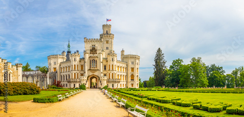 Hluboka Castle, historic chateau in Hluboka nad Vltavou in South Bohemia, Czech Republic photo