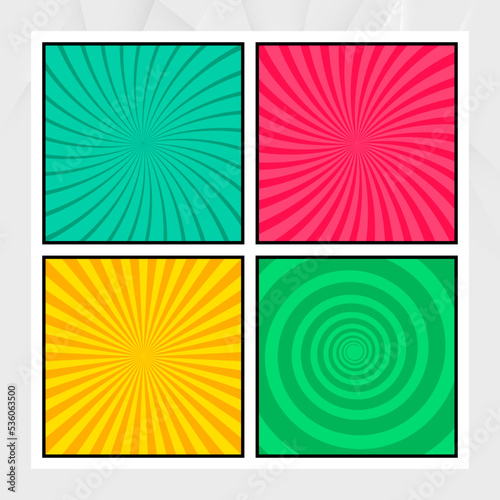 comic book empty page template with different pattern style