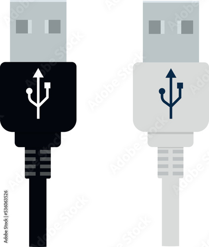 usb icon vector in white background