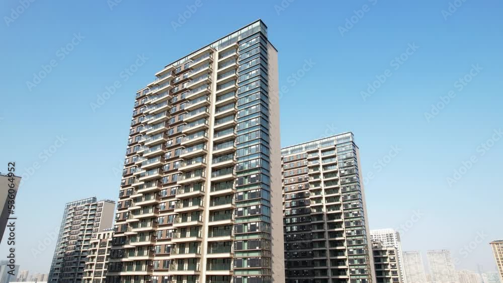 aerial view of modern high apartments in new residential district aerial view of modern high apartments in new residential district