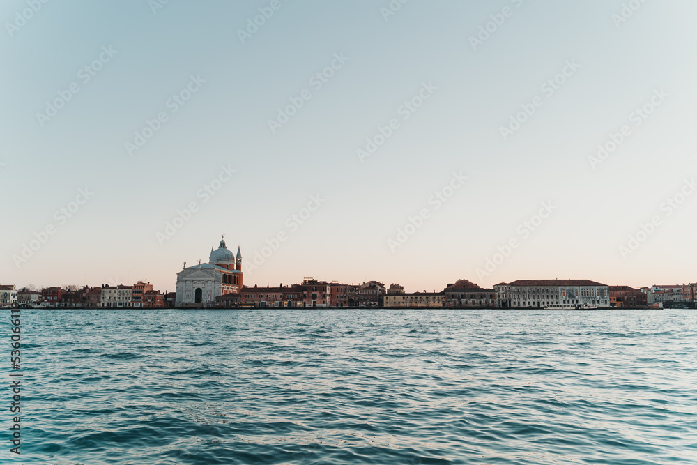 Venice Shore at Sunset in Italy
