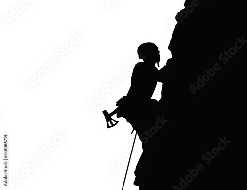 man climbing rock. illustration vector eps. sports and motivational
