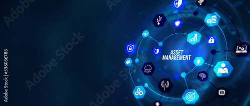 Internet, business, Technology and network concept. Asset management. 3d illustration.