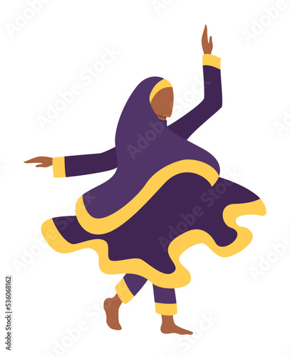 Persian dance isolated on white background