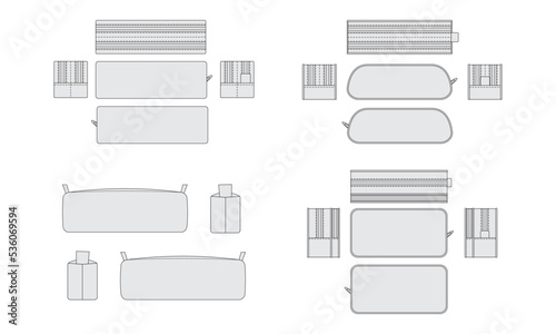 pencil case vectors template for design