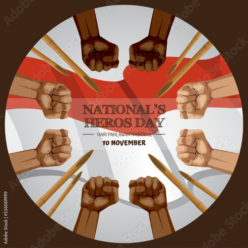 Indonesian national's heroes day ector illustration