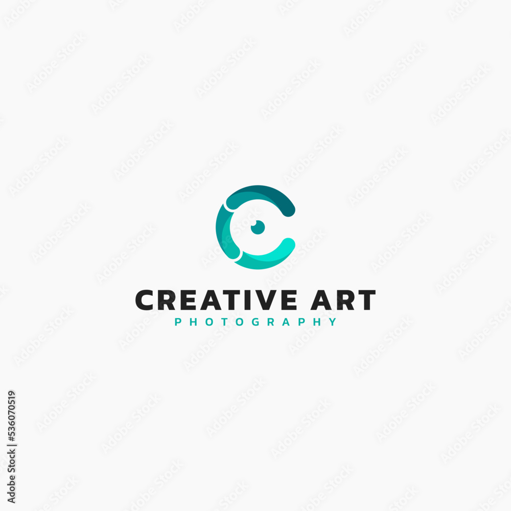 Modern abstract logo design concept C letter and camera Modern abstract logo design concept C letter and camera