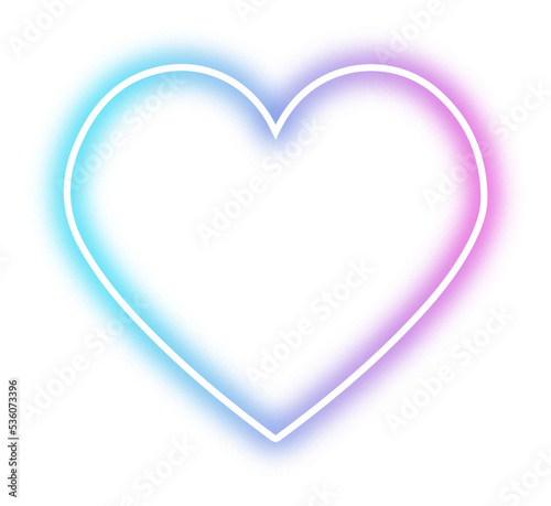 Heart neon Futuristic sign frame pink blue