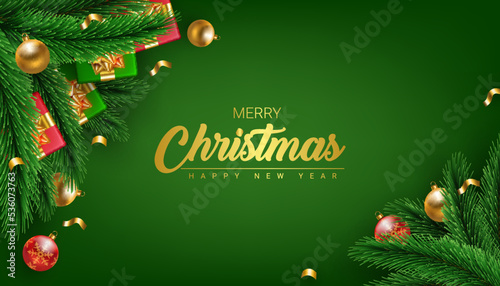 merry christmas and happy new year modern decoration background