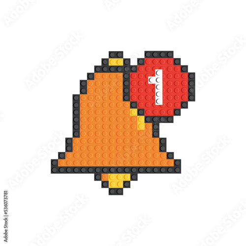 2d notification bell icon isolated on white background. Made from designer parts. Vector illustration