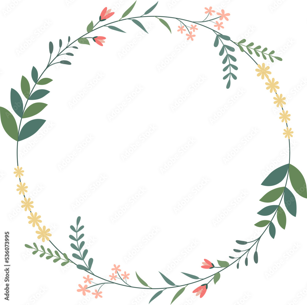 Obraz premium Floral Wreath Frame