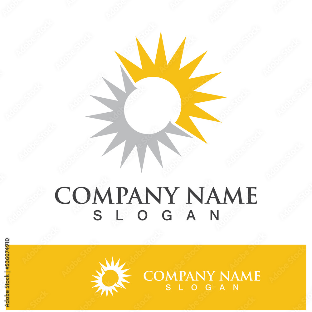 Creative sun concept logo illustration