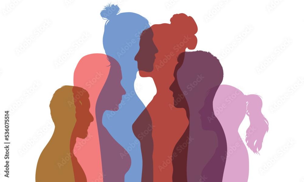 Diversity of people of different racial and ethnic origin. Multicultural community integration and coexistence of people of different cultures and nationalities.