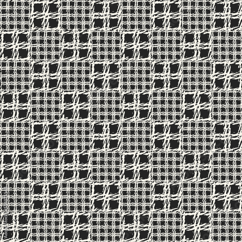 Monochrome Patchwork Textured Checked Pattern