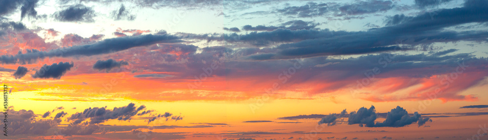 panoramic sunset sky