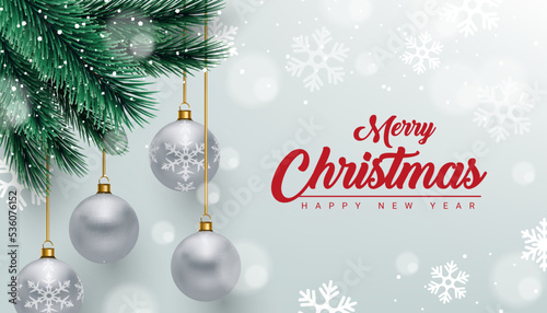 beautiful merry christmas and happy new year background design